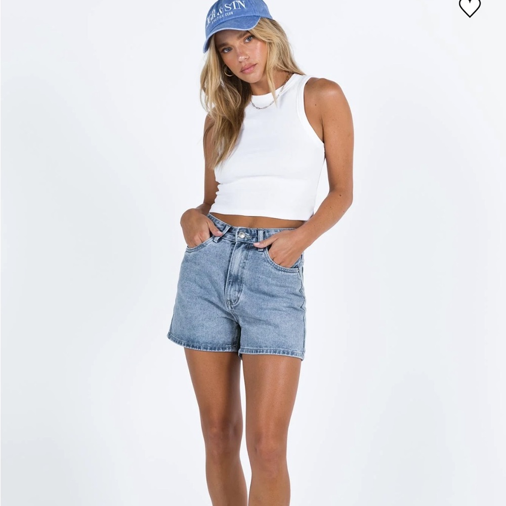 Princess Polly Light Tropicana Blue Denim Shorts